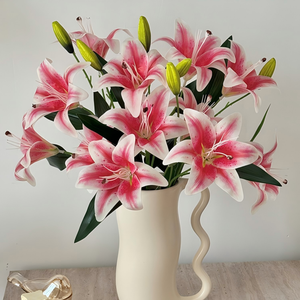 Flores de Lirio Artificiales de Larga Duración al por Mayor, Decoración con 2 Cabezas, Arreglos Florales para Bodas, Decoración para Mesa de Comedor y Sala de Estar - Product Image 4