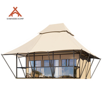 Kawagebo Kamp 49 ㎡   Tente de glamping de luxe sur mesure avec salle de bain pour hôtel et complexe hôtelier en plein air