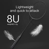 Meilleure raquette 8U, raquette de badminton super légère, raquette de badminton en carbone pour joueurs professionnels