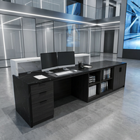 Bureau de réception en marbre épissé icolor de haute qualité, style moderne et minimaliste pour l'identité d'entreprise