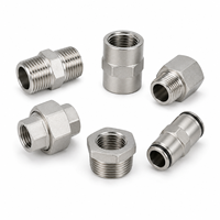 Raccords en acier inoxydable 304 316L, union filetée intérieure et extérieure, union plate, surface lisse, basse pression