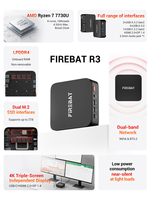 Mini PC Firebat R3 flambant neuf, AMD Ryzen 7 7730U, 16 Go de RAM, 512 Go de SSD, idéal pour les étudiants, construction de haute qualité, expédition instantanée