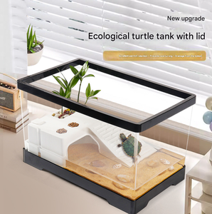 Tanque de tortuga de material PET para <span class=keywords><strong>el</strong></span> hogar, villa de lujo con filtro de plataforma de secado al <span class=keywords><strong>sol</strong></span>, tanque de paisajismo ecológico - Product Image 3