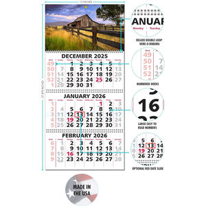 Ventes directes d'usine |   Impression personnalisée à la demande |   <span class=keywords><strong>Calendrier</strong></span> mural vertical pliable de haute qualité pour 3 <span class=keywords><strong>mois</strong></span>, 2026-2027 |   Grande taille | - Product Image 2