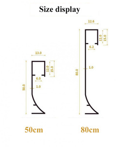 Nhà Máy Giá 6.5cm Hợp kim nhôm ván chân tường sàn <span class=keywords><strong>LED</strong></span> Ốp Chân tường Board trang trí tường Ốp chân tường phụ kiện với ánh sáng <span class=keywords><strong>LED</strong></span> - Product Image 5