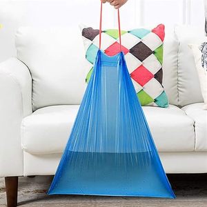 <b>Blue</b> drawstring garbage bag,10 gallon kitchen Garbage Bags, Trash Bags with Drawstring, <b>Blue</b>, 2 <b>Rolls</b>/110 Bags - Product Image 4