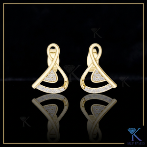 ต่างหูริบบิ้นรูปผีเสื้อ ทองคำแท้ 14K 18K สำหรับผู้หญิง สไตล์มินิมอล เหมาะสำหรับงานแต่งงาน งานปาร์ตี้ ผลิตโดยผู้ผลิตเครื่องประดับ - Product Image 2
