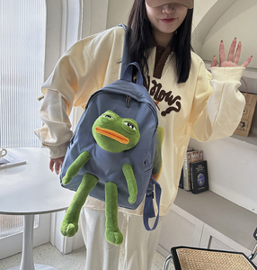 Mochila de rana fea y divertida para adolescentes, venta al por mayor de fábrica <span class=keywords><strong>2026</strong></span>, mochila de dibujos animados, nueva mochila de diseñador para exteriores, mochila escolar junior, MOQ bajo - Product Image 5