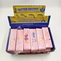 Nouveau design, jouet anti-stress souple en PU à montée lente, motif lait de fraise rose, barre de fromage, pour enfants et adultes, soulagement du stress