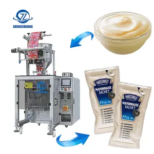 ZHONGCHUANG Envasadora Máy Đóng Gói Chất Lỏng Sô Cô La Mayonnaise Dầu Gội Đầu Tự Động 4 Mặt Dọc Máy Đóng Gói Mù Tạt