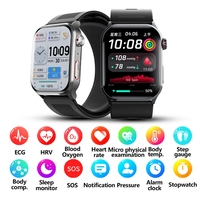 Jam Tangan Pintar Kesehatan F530 Pompa Udara Pengukur Tekanan Darah ECG Detak Jantung Monitor Tidur Layar Sentuh IPS 2.1 Inci Dapat Dipakai