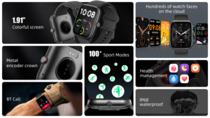 Nouvelle montre intelligente Reloj IDW20, écran tactile complet de 1,91 pouce, appels Bluetooth, service Alexa, modes d'exercice, IP68, montre intelligente IDW20 - Product Image 4