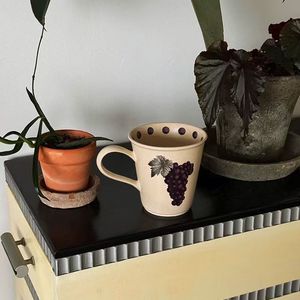 Hot New Frosted Eco-friendly Ceramic Mugs with Cartoon Patterns Food Safe Dishwasher & Microwave Safe Customizable Colors - Product Image 1