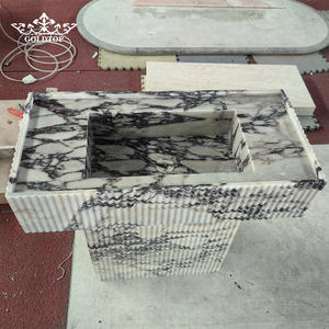 Losas de Calcita Calacatta Viola Pulida de Lujo GOLDTOP, Piedra con Vetas Púrpuras para Islas de Cocina de Diseño y Baños Principales de Villas - Product Image 2