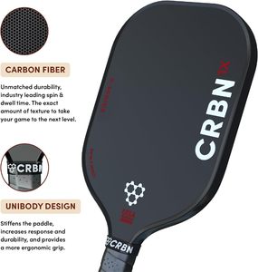 Paleta de Pickleball Serie X Power Paddle - Fibra de Carbono, Bordes con Espuma Inyectada, Punto Dulce Ampliado, 16mm de Grosor, 0 Agujeros - Product Image 3