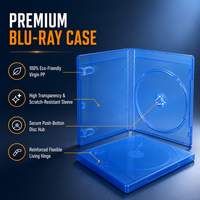 Boîtier Blu-ray simple bleu translucide de 11 mm avec étui extérieur pour l'emballage de films 4K UHD