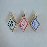 Collier Pendentif DIY en Acier Inoxydable et Céramique Peint à la Main Motif Fleur de Tulipe Géométrique Vintage avec Perles