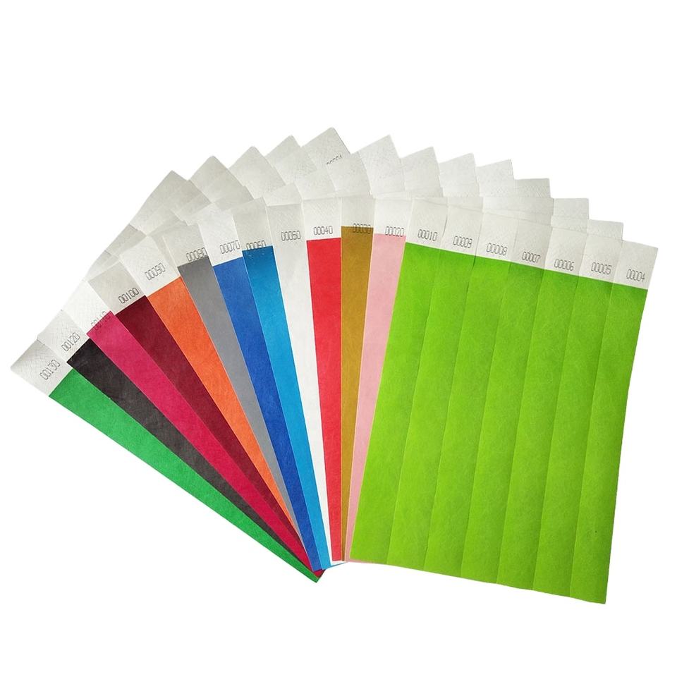 China OEM Wholesale Custom Event Tyvek Wristband Disposable Paper Bracelets 5