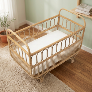 Cuna de Ratán NHAT MINH, Diseño Rústico, Cama para Niños de 0 a 3 Años, Material Natural, Muebles para Bebés Hechos a Mano - Product Image 4