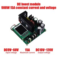 900W 15A Boost Converter DC-DC 9V ~ 60V à 10V-120V LCD Display Control Step Up Module Régulateur de tension haute précision