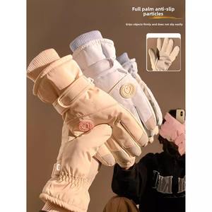 Gants de ski d'<span class=keywords><strong>hiver</strong></span> pour femmes, style coréen, doublure polaire, épais, imperméables, coupe-vent, pour le cyclisme en plein air - Product Image 5