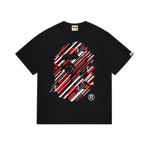 T-shirt Casual Unisex in Puro Cotone di Alta Qualità 240g, Stampa Multicolore Camo Ape Head, Maglietta Streetwear Oversize - Product Image 1