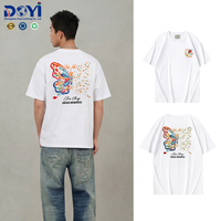 T-shirt Oversize Unisexe DUYI Brodé Papillon Coloré Floral Manches Courtes Style Peace Veneta Personnalisé OEM ODM Streetwear