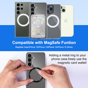 Tarjetero para Teléfono Inteligente, Cartera Delgada Universal con Soporte Ajustable, Fuerte Succión Magnética, Carteras Transparentes para Teléfono - Product Image 4