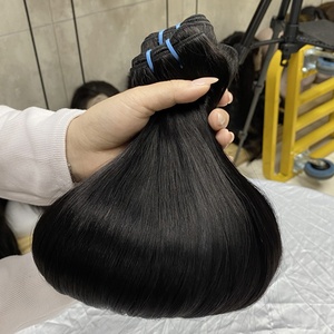 Extensions de cheveux humains vierges brésiliens naturels, lisses et raides, double épaisseur, cuticules alignées - Product Image 3