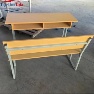 Table d'étude moderne double, bureau d'écriture pour étudiants, mobilier scolaire en bois et métal, chaise réglable multifonction, ensemble de sièges imperméables - Product Image 3