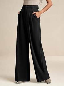 Comodo7 Custom Mujer Pantalones de pierna ancha de cintura alta Transpirable y cómodo Estilo casual para el verano - Product Image 3