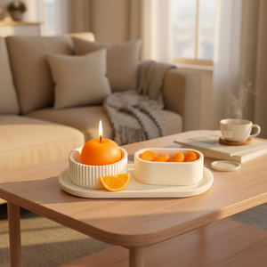 Qoq <b>Candle</b> Mandarin Orange 3-Piece <b>Set</b> Home Air Freshener <b>Candle</b> <b>Set</b> (Mandalina) - Product Image 3