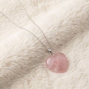 Ear enlace oem odm Wholesale Silver Plated Pendant Necklaces <b>Heart</b> <b>Rose</b> <b>Quartz</b> Gemstone Jewelry For Women - Product Image 3