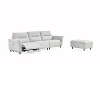 Canapé inclinable manuel 3 places en cuir véritable blanc, électrique, moderne, pour hôtel, appartement, salon - Vente en gros