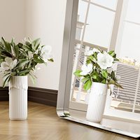 Miroir sur pied arqué non éclairé de 71x30 pouces, cadre en alliage d'aluminium, décoration murale pour la maison