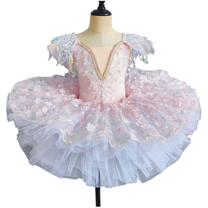 Costume da Principessa <span class=keywords><strong>Ballerina</strong></span> per Adulti, Abito <span class=keywords><strong>con</strong></span> Paillettes e Fiori, Abbigliamento da Danza per Ragazze, Body da Ginnastica e Balletto, <span class=keywords><strong>Tutù</strong></span> a Piatto - Product Image 1