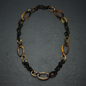 Collier unisexe en corne de buffle, fait main, chaîne à maillons, cadeau écologique, mariages, anniversaires, fiançailles, fêtes, 90 cm, best-seller - Product Image 2