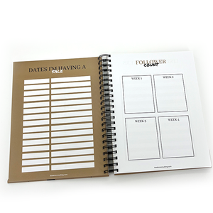 Carnet de planification personnalisé haut de gamme avec reliure spirale A5 A4, couverture rigide, journal à spirale coloré, impression OEM, pour l'école et le bureau - Product Image 4