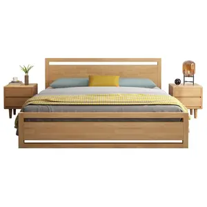 징첸 가구 고품질 수면을위한 선택 단단한 나무 침대 킹 사이즈 침대