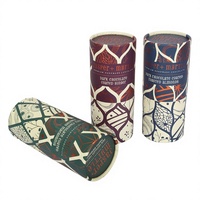 Boîte d'emballage alimentaire cylindrique personnalisée en papier, tube vintage imprimé pour chocolat, noix, snacks, cadeaux, OEM ODM