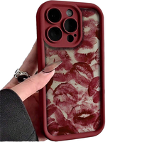 Coque anti-chute tout compris pour iPhone 17 Pro Max 16 15 14 13 12 11 8 Plus avec housse imprimée rouge à lèvres pour Apple Mobiles