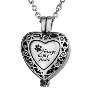 Gioielli per Cremazione <span class=keywords><strong>in</strong></span> Acciaio Inossidabile Placcato Argento, Ciondolo a Forma di Cuore 'Sempre nel Mio Cuore' per Urna di Ceneri - Product Image 1