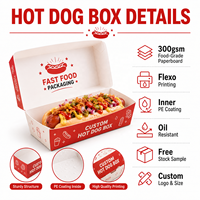 Échantillon gratuit, fabricant, impression personnalisée, boîte à emporter jetable, écologique, boîte à corndogs coréens