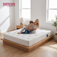 Matelas hybride haut de gamme LOONGFUNG, emballé en rouleau, personnalisé pour la maison et l'hôtel, taille King, avec ressorts ensachés et latex naturel, ODM/OEM