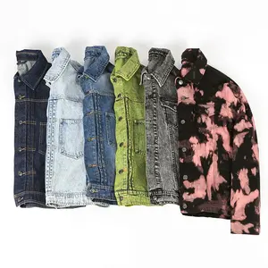 Proveedores de China, chaquetas de tela de algodón de mezclilla, fabricante de pigmento lavado OEM, chaqueta de mezclilla personalizada para hombre