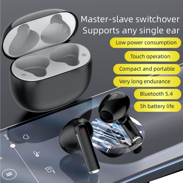 ANC Wireless TWS Earbuds , Stereo 5.4 TWS Headset with HD Mic, Ear Buds with Earhooks ENC Noise Canceling Earphones