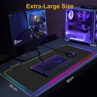 Tapis pour clavier et souris RGB, 1 pièce, éclairage Led, antidérapant, avec Base en caoutchouc, pour le jeu sur ordinateur