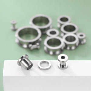 Joyería de perforación de titanio, medidores de oreja acampanados dobles, expansor de túnel, pendientes de tapón - Product Image 3