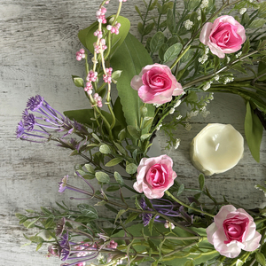 Couronne de bougies artificielle de haute qualité avec fleurs sauvages pour Pâques et la fête des pères, idéale pour la décoration de mariage et de la maison - Product Image 2
