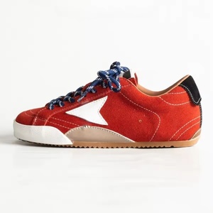 Chaussures décontractées de luxe en cuir de vachette et maille, style rétro, à enfiler, avec semelles en caoutchouc, pour hommes et femmes - Product Image 4